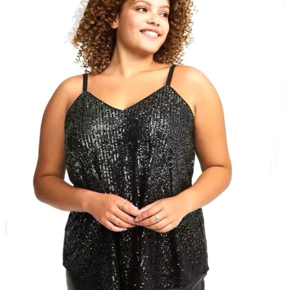 🆕🌺TORRID SOPHIE Sequin Ombre Swing Cami🌺